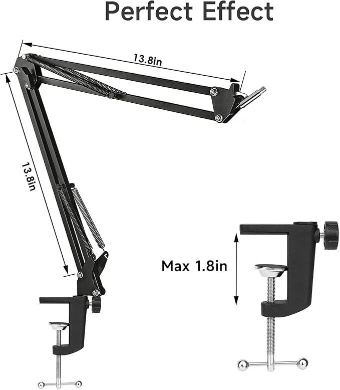 For Elgato Wave 3 Boom Arm, Mic Stand Compatible with Elgato Wave 3 Razer Seiren X Shure SM7B MV7 HyperX QuadCast S SoloCast AT2020 Blue Yeti Fifine AM8 K669B and Other Microphone