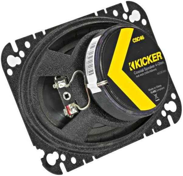 KICKER 46CSC464 CS-Series CSC46 4x6-Inch (100x160mm) Coaxial Speakers, 4-Ohm (Pair)