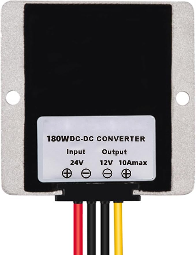 DC Converter Regulator 24V Step Down 12V 15A 180W, Waterproof Voltage Reducer, Adapter Converter Power Supply Module Buck Transformer, for Auto Car Truck Vehicle Boat Golf Cart, Forklifts