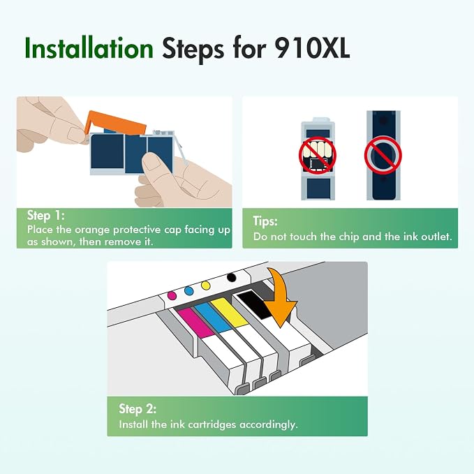 Toner Bank 910XL 910 8015e Ink Cartridges Combo Pack Replacement for HP Printer 8025e 910XL/910 Black and Color Multipack for OfficeJet Pro 8015e 8025e 8020 8028e 8035e 8020e 8034e 8028 8025 8010