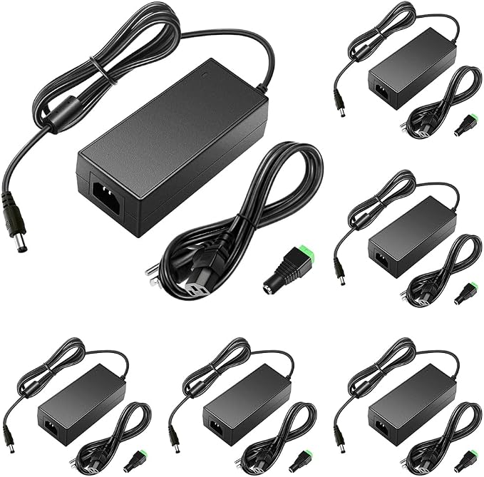 SHNITPWR 12V 3A Power Supply Adapter 100V~240V AC to DC 12 Volt 3Amp Converter Transformer LED Driver with 5.5x2.5mm Plug for LED Strip 3D Printer CCTV Security Camera LCD Monitor Baby Swing, 6-Pack