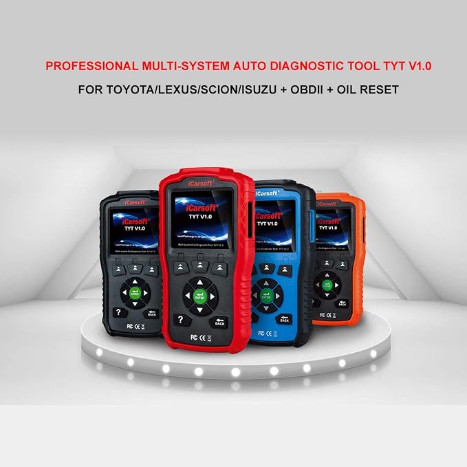 iCarsoft Auto Diagnostic Scanner TYT V1.0 for Toyota/Lexus/Scion/Isuzu, ABS, SRS, Oil Service Reset ect (Red)