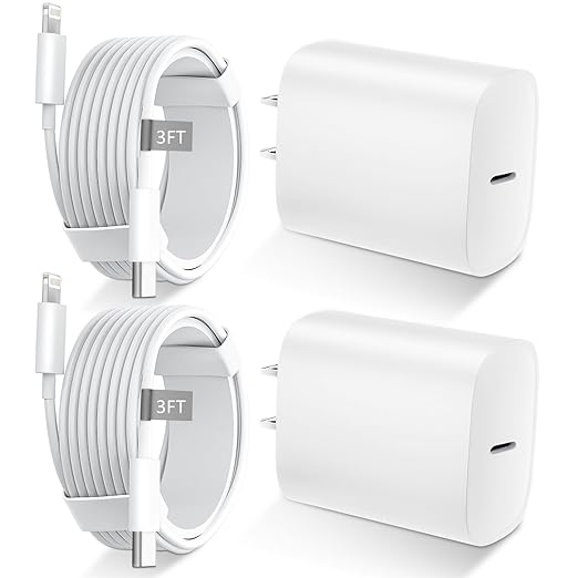 DiHines Phone 14 13 12 11 Fast Charger,3FT Long Fast Charging Lightning Cable with 20W USB C Charger Block for Phone 14/14 Pro Max/13/13 Pro Max/12/12 Pro Max/11/11Pro/XS/Max/XR/X,Pad,White