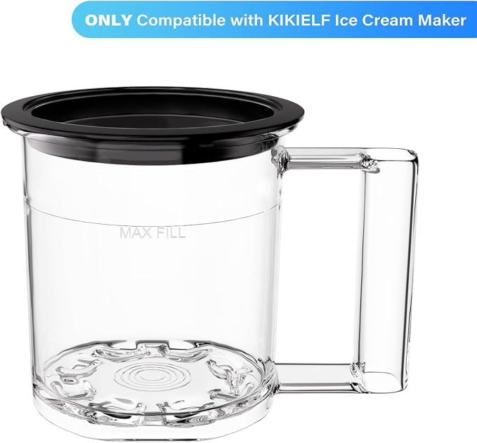 KF-2501 20 oz (2 Pints) Replacement Container Cup with Storage Lid for Frozen Treat Makers, Extra Pint for Ice Cream/Gelato/Sorbet Bases, Freezer Storage, Single-Batch Prep