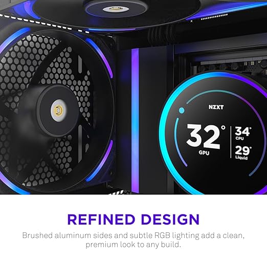 NZXT F140X Performance Fan - 140mm PWM RGB PC Case Fan - Max Airflow & Static Pressure - Low Noise - LCP Frame & Blades - Magnetic Fluid Dynamic Bearing - 30mm Thick - Black