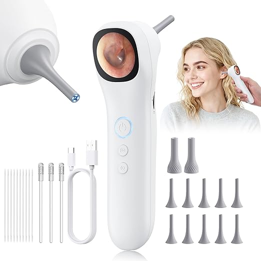 Otoscope Ear Camera with 1.21” Screen, 1080P Ear Scope with 4 LED Lights, Otoscope Camera for Adults, Support Photo & Video, Type-C Charging with Computers, Baby Essentials, Home Medical | 1.21" Screen for real-time viewing. Capture photos and videos, ...