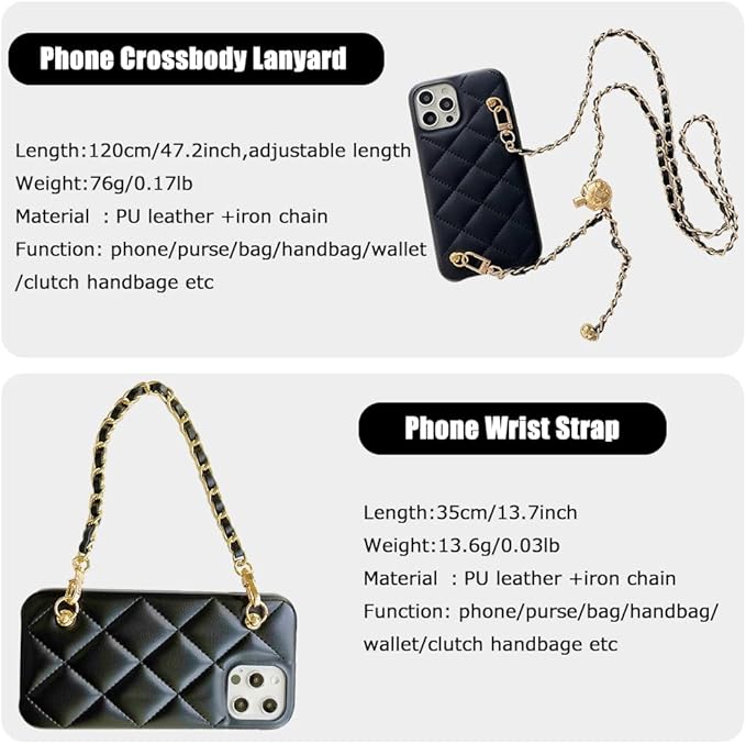 2Pcs Phone Crossbody Lanyard and Wrist Strap, Universal Cell Phone Lanyard Strap with 2Tether Tab