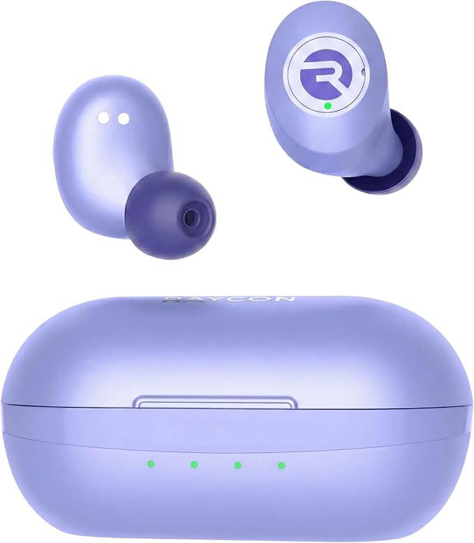 Raycon Everyday Bluetooth Wireless Earbuds with Microphone - Active Noise Cancelling, Sweat & Water-Resistant Earphones, Ear Buds Wireless Bluetooth Up to 32 Hours Playtime (Purple)