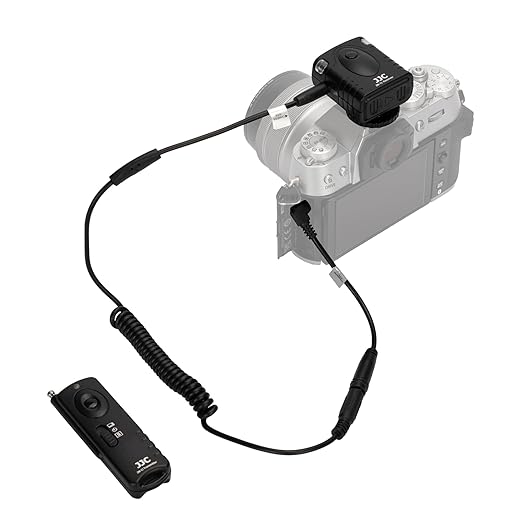 JJC Wireless Remote Control Shutter Release for Fuji Fujifilm X-E5 XE5 X-M5 XM5 X-T50 XT50 GFX100 II GFX100RF Cameras, Wireless Remote Trigger + 3.5mm Male to 2.5mm Female Remote Cable Converter