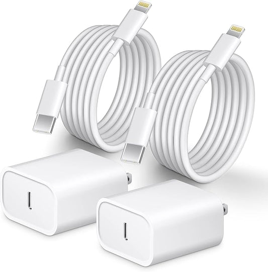 Phone 14 13 12 Fast Charger [MFi Certified] 10FT Type C Charger 2 Pack 20W USB C Charging Block with Fast Charging Cable for Phone 14/14 Pro/13/13Pro Max/12/12 Pro Max/11/XS/XR/X/8Plus