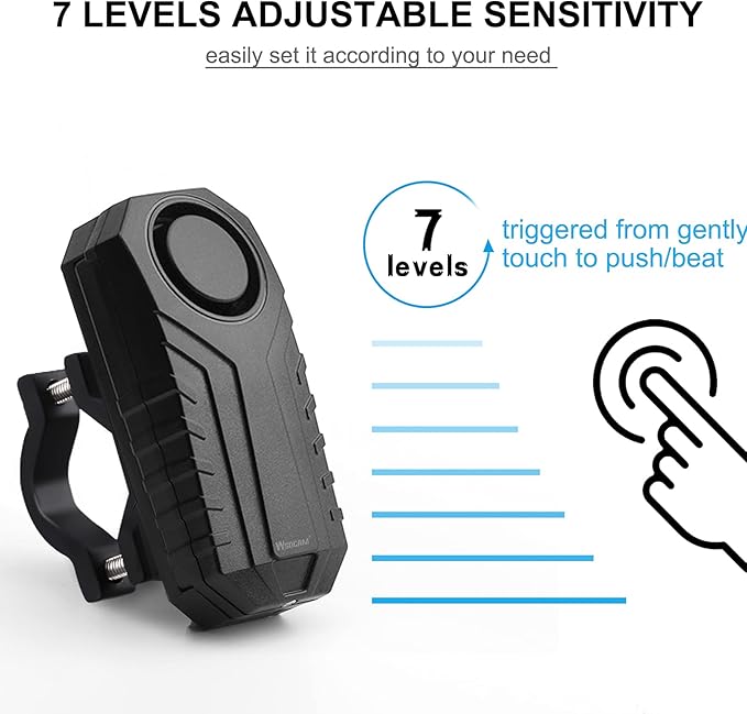 WSDCAM Bike Alarm Horn with Remote Loud 113dB, Waterproof Wireless Antitheft Vibration Bicycle Alarm with Bike Horn for Adults Mountain Bike Road Bicycle Scooter