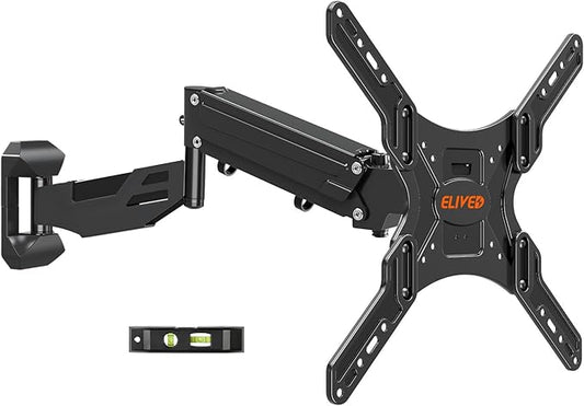 ELIVED Height Adjustable TV Mount for Most 26-55 Inch tvs, Holds 11-66 lbs, Spring Arm Full Motion Swivel Tilt Articulating TV Wall Mount Bracket, Max VESA 400x400mm, YD1010
