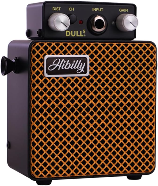 Rechargeable 5W Mini Guitar Amplifier, Full-Metal Pocket Amp with 3" Speaker, Clean/Overdrive/Distortion Modes & Bluetooth Music/Backing Track Mixing- Dull 5
