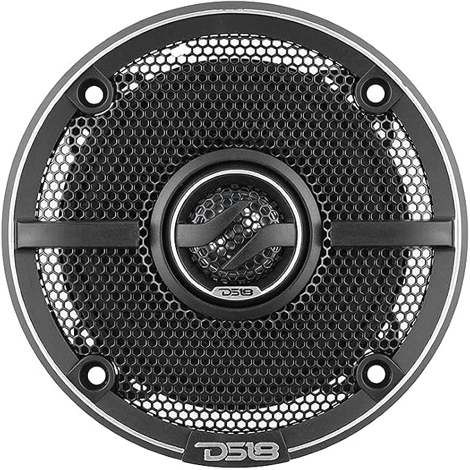 DS18 ZXI-44 4" Car Audio Coaxial Speaker with Built in Neodymium Tweeter and Kevlar Cone – 2 Way 150 Watts Max 4 Ohm (2 Speakers),Black