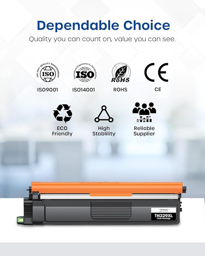 Compatible TN229XL Toner Cartridge Replacement for Brother TN229 XL TN 229XL TN229 Toner Work with Brother HL-L3220CDW MFC-L3720CDW HL-L3280CDW HL-L3300CDW MFC-L3780CDW Printer (BK/C/M/Y-4 Pack)