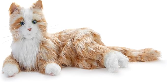 JOY FOR ALL - Orange Tabby Cat - Interactive Companion Pets - Realistic & Lifelike, 10.5 Inch