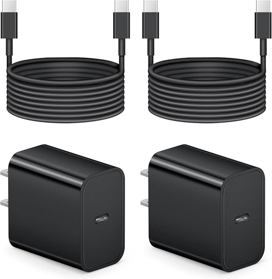 iPhone 17 16 15 Charger Fast Charging - 2 Pack 20W USB C Charger Block with 6FT Type C Cable Compatible with iPhone 17/17 Pro/17 Pro Max/Air/16/16e/15, iPad Pro, Air M3/M2/5/4, 11th/10th（Black）