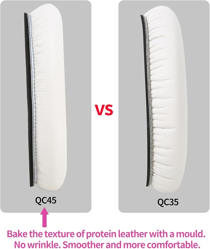 Earpads for Bose QuietComfort 45 QC45 QC35 ii QC35 Lambskin Leather Ear Cushions Professional Headphones Replacement Ear Pads with Noise Cancelling Memory Foam White