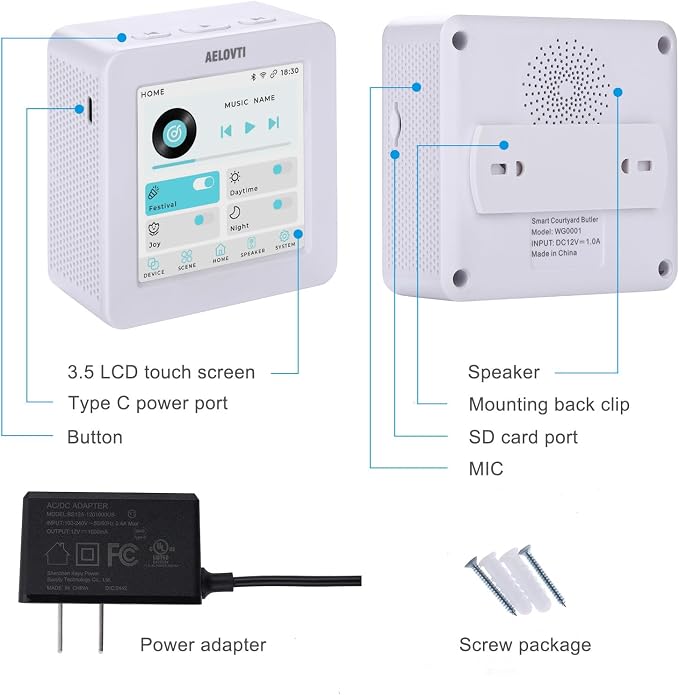 Smart Courtyard Butler 3.5 Touch Screen Tuya App, DIY Scene for Multi-Device Sync Control Including Light,Breaker,Doorbell, More devices are coming...