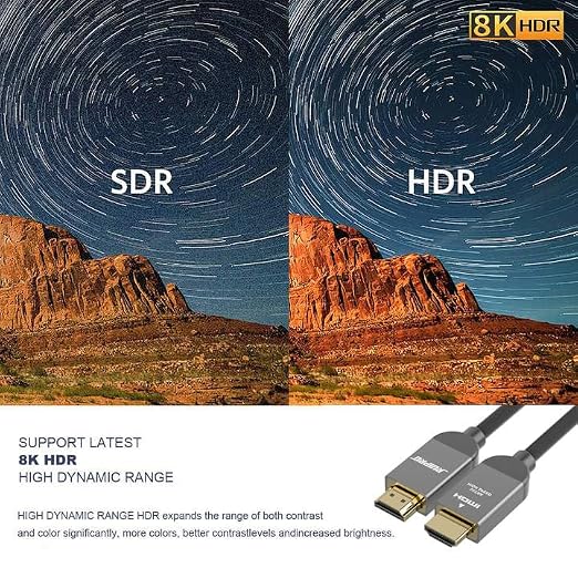 RUIPRO 8K HDMI Ultra High Speed Certified Cable 16 Feet 48Gbps 8K60Hz 4K120Hz Dynamic HDR eARC HDCP2.2/2.3 for RTX4080/4090/3080/3090, Xbox S/X, PS5/4, AVR, Projector, LG/Samsung/Sony TV