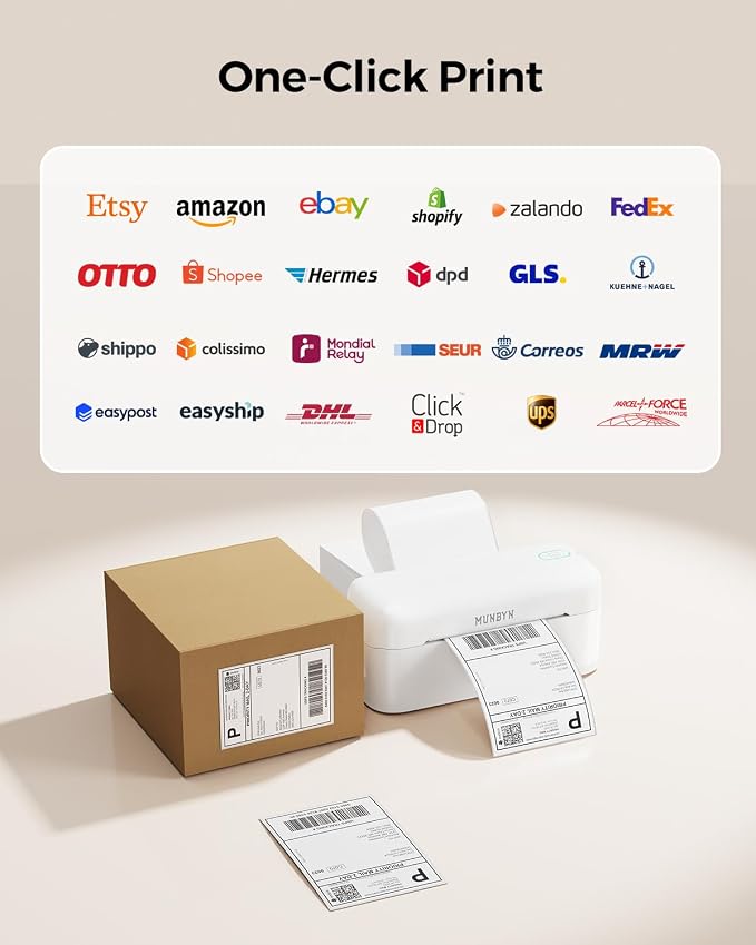 MUNBYN Bluetooth Thermal Label Printer RealWriter RW402B, 4x6 Shipping Label Printer for Small Business, Compatible with Android, iPhone and Windows, Mac, Chromebook