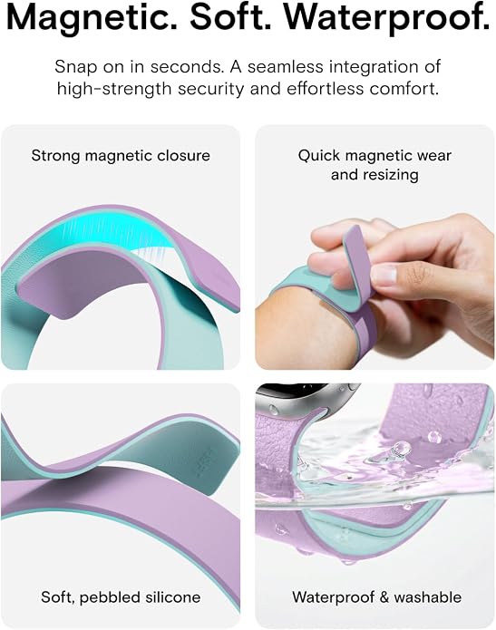MOFT Snap Duo Watch Bands Compatible with Apple Watch, Quick Magnetic Wear, Duo-Color Design & Soft Silicone, iWatch Bands for Ultra 3/2/1, Series 11/10/9/8/7/SE/6/5/4/3/2/1, 38/40/41/42/44/45/46/49mm