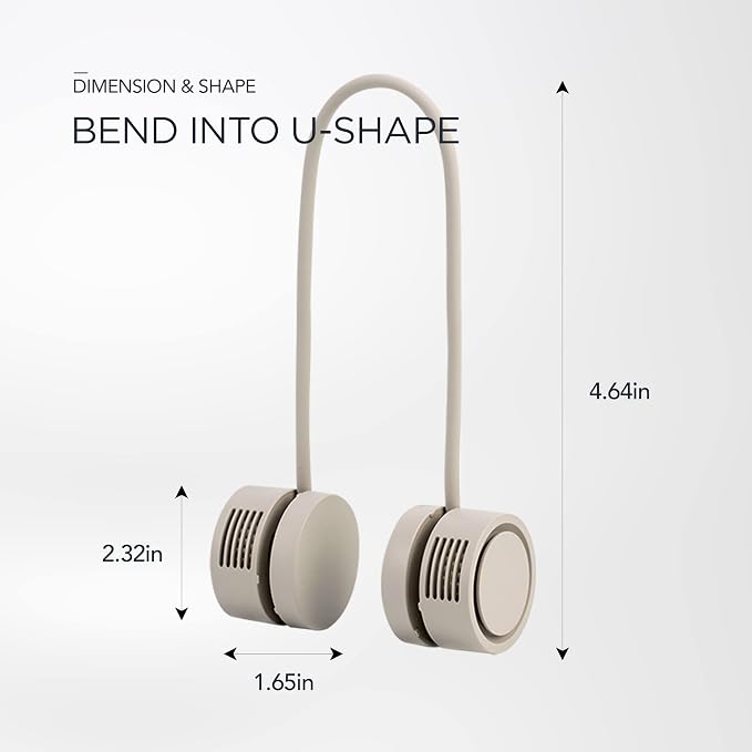 Dansoon Bladeless Neckband Rechargeable Portable Fan - Rolling Grey