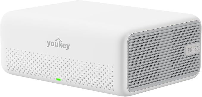 youkey Hub H310, No Monthly Fee, Surveillance Video Recording Hub with Advanced Encryption, AI Facial Recognition, Cross-Camera Tracking, 16GB Local Storage, 16TB Expandable, 2.4G WiFi/Ethernet