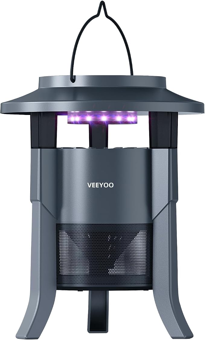 Mosquito Trap & Bug Zapper Indoor Outdoor, Fly Trap with LED Light, Fan, Sleep and Timer Modes, Black