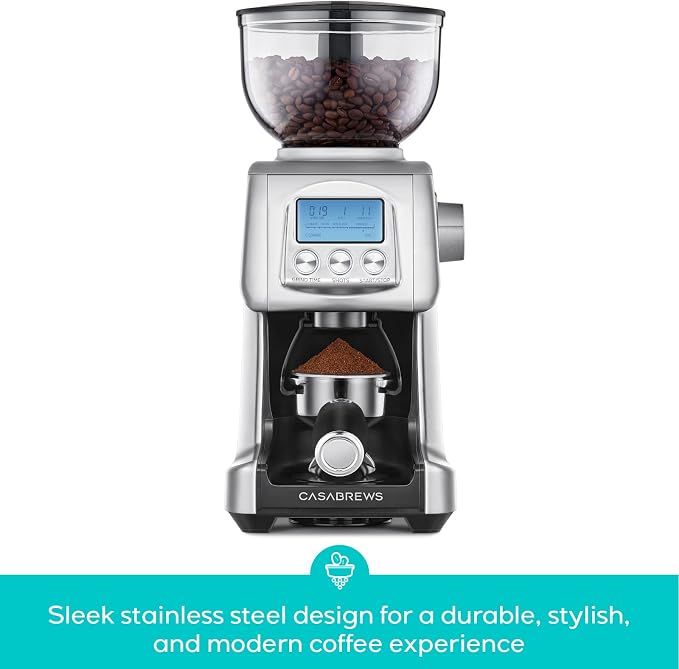 CASABREWS Tornado Electric Conical Burr Coffee Grinder, Automatic Burr Coffee Grinder with 77 Precision Grind Settings for Espresso to French Press, Special for Barista and Coffee Lovers