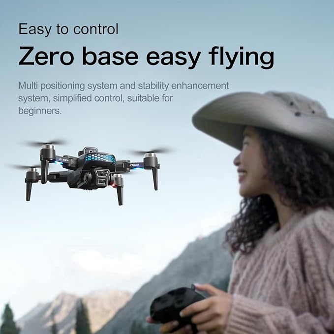 XT555 GPS Drone with 4K EIS Camera for Adults, RC Drone with 4.5" HD Screen on Controller, 60 Mins Flight Time, Long Range Transmission, Follow Me, Auto Return, Brushless Motor, Obstacle Avoidance, Lightweight and Foldable Quadcopter for Beginner Birth...