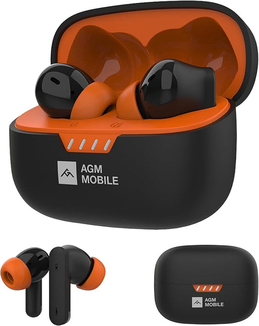 AGM Ear Buds, Wireless Earbuds with Noise Cancellation, Built-in Mic & Voice Assistant, ANC and Transparency Modes, Game and Music Modes, 180-Day Standby, Bluetooth 5.4