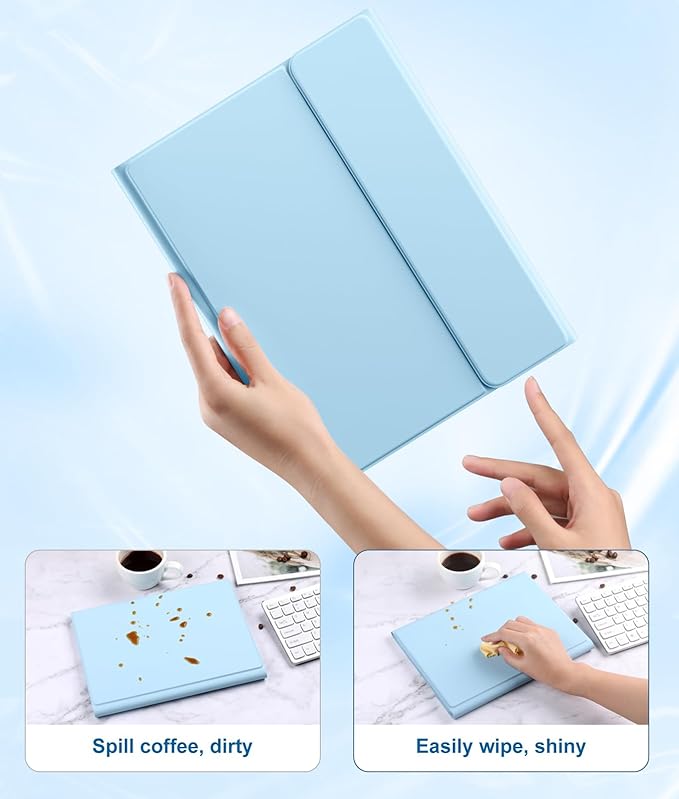 Harvopu Compatible with iPad Air 11 Inch & Air 5th/ Air 4th Generation Case with Keyboard - Multi-Touch Trackpad, 7-Color Backlit, Detachable Folio Keyboard Cover for Air 11-inch M4/M3/M2 (Sky Blue)