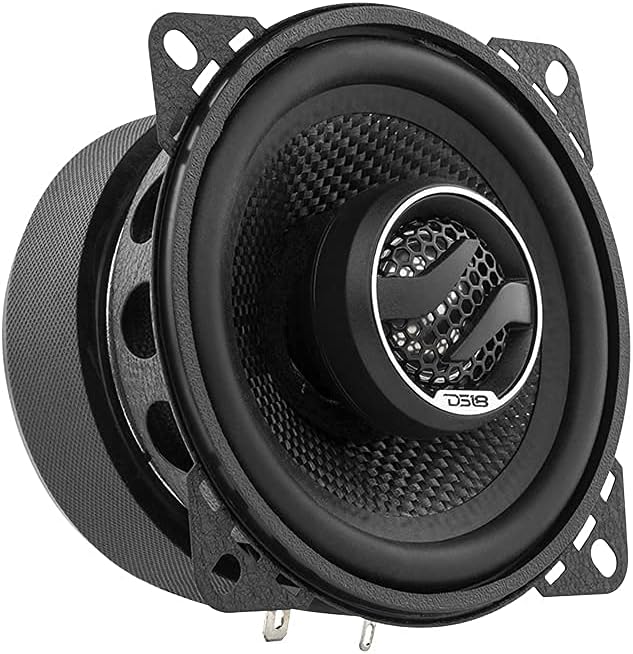 DS18 ZXI-44 4" Car Audio Coaxial Speaker with Built in Neodymium Tweeter and Kevlar Cone – 2 Way 150 Watts Max 4 Ohm (2 Speakers),Black
