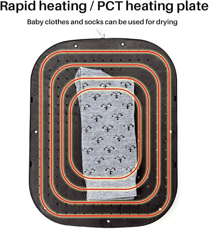 Plush Foot Warmer Heating Shoes Mat for Cold Winter Days – Soft Grey Electric Heated Foot Rest Pad Compatible with Use