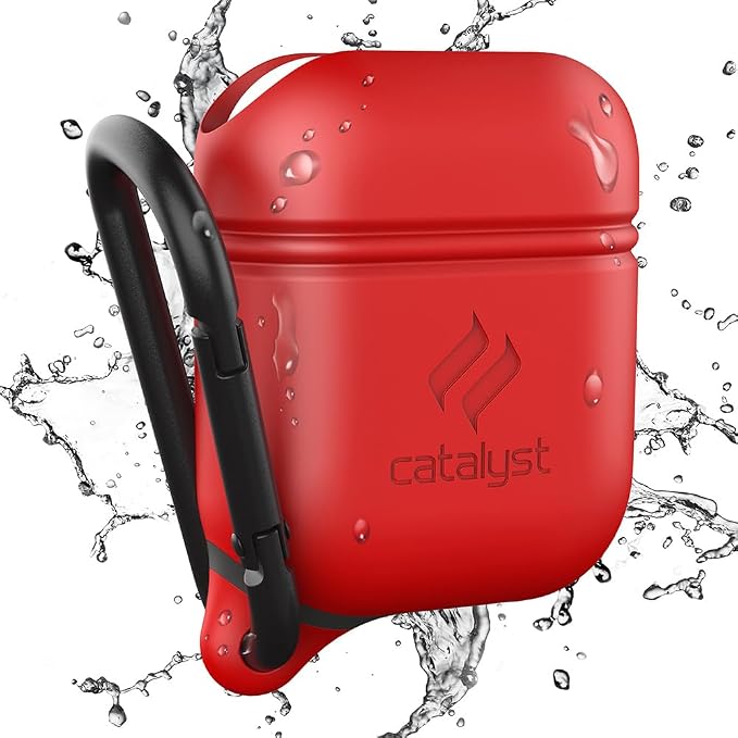 Catalyst Waterproof Case for AirPods 2nd Generation and AirPods 1st Generation - Wireless and USB-C Charging High Drop Protection AirPod Gen 2 and Gen 1 Case with Carabiner, One Piece Design
