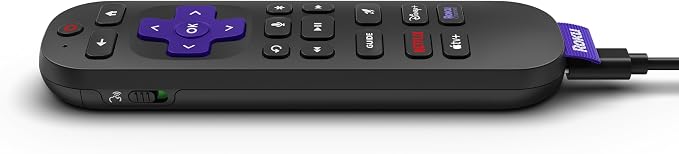 Roku Voice Remote Pro (2nd Ed.) | Rechargeable TV Remote Control with Hands-free Voice Controls, Backlit Buttons, & Lost Remote Finder - Replacement Remote Compatible with All Roku TV, Players & Audio