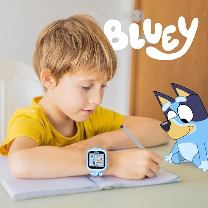 Bluey Kids Smartwatch with Camera, Games, Pedometer and Audio Recorder for Creative Play and Learning, 1.5" Touchscreen, Blue, Fits 5.5"-8.0" Wrists, for Boys and Girls Ages 3+