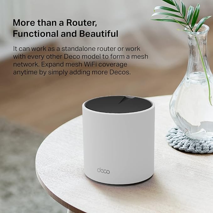 TP-Link Deco X55 AX3000 WiFi 6 Mesh System - Covers up to 2500 Sq.Ft., Replaces Wireless Router and Extender, 3 Gigabit Ports, Supports Ethernet Backhaul, Deco X55(1-Pack)