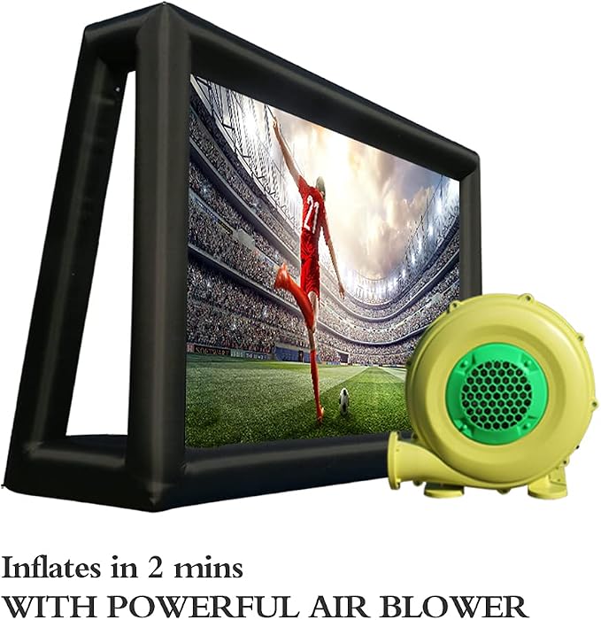 Inflatable Projector Screen - 25FT Outdoor Movie Screen Blow Up for Movie Parties Backyard Outside with Air Blower and Carry Bag, Front and Rear Projection