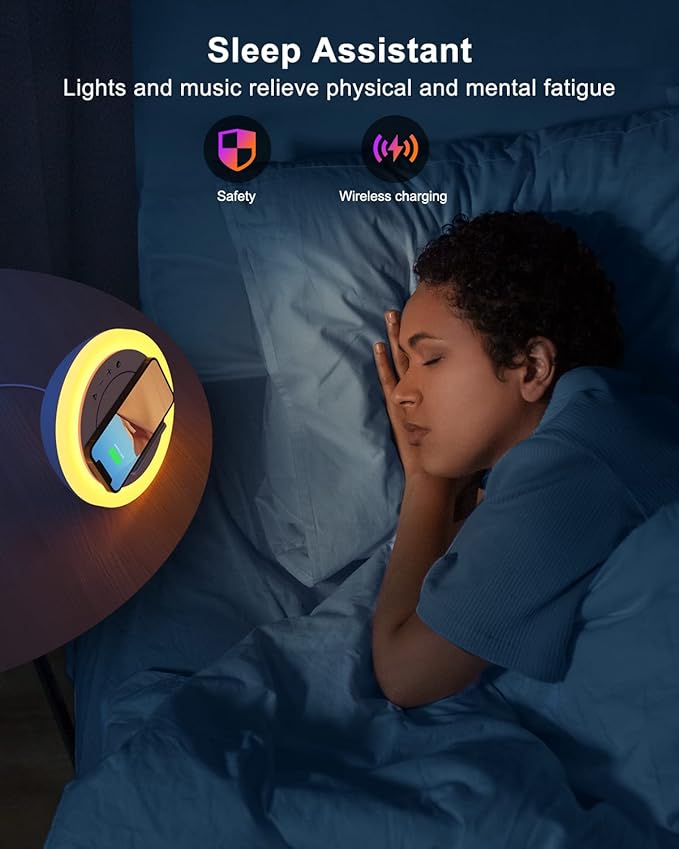 Swarmir Bluetooth Speaker with Lights, Wireless Charging Speaker, Best Birthday Gift Ideas Teenage,Applicable for Bedroom/Teen Girl Gifts