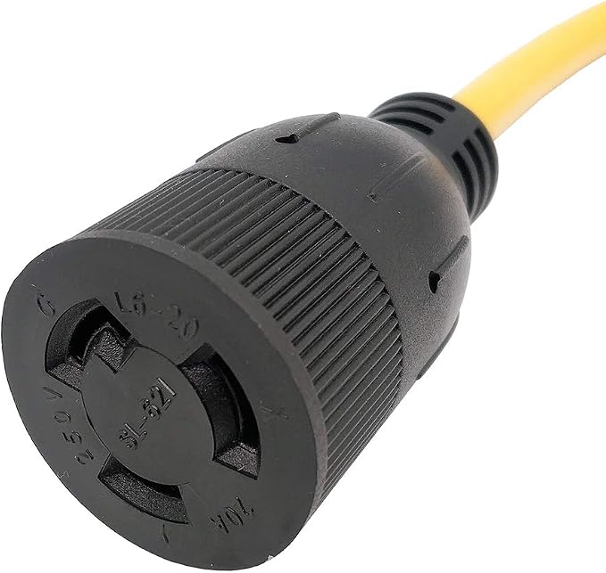 Parkworld 60578 Adapter Cord NEMA 6-20P 20AMP Plug to Twist Lock 20 AMP L6-20R Receptacle, 3FT