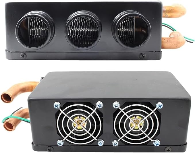 Algrix 12V 50W Car Truck Heater, 3 Ports 80 CFM Airflow 8500 BTU Universal Parking Heater with Mounting Accessories for VehiclesTruck Boat RV, Portable Car Heater Windshield Defogger Defroster