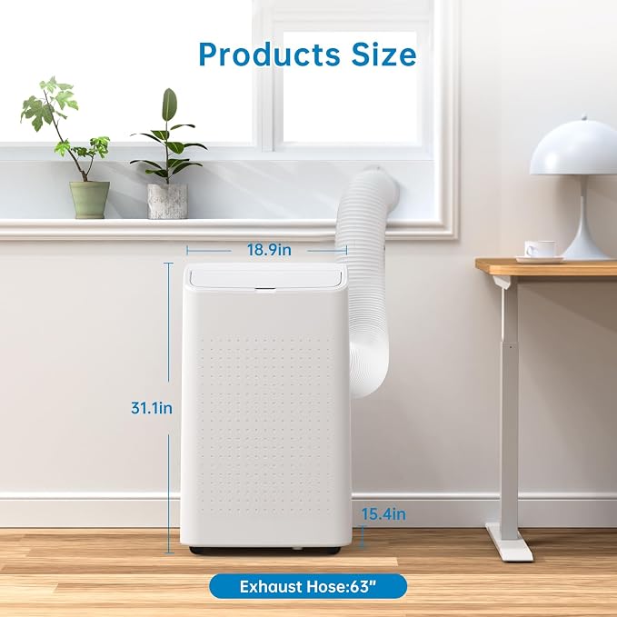 GarveeTech Portable Air Conditioner, 14000 Btu 3 in-1 Ac Unit With Dehumidifier & Fan Mode,Powerful Cooling Up to 750 Sq.Ft, Energy Saving, Remote Timer Control Air Conditioner For Home, School