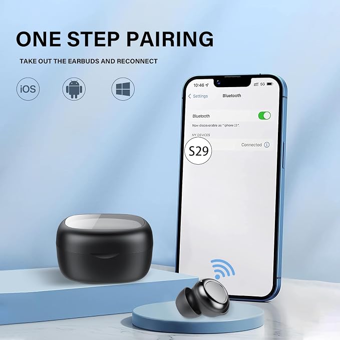 Wireless Earbuds, Hybrid ANC 40dB Noise Cancelling Headphones, 45H Playtime, Bluetooth 5.4, 10mm Drivers with 5 EQ, ENC Dual Mic, IPX7 Waterproof, Transparent Mode, Digital Battery Display iOS/Android