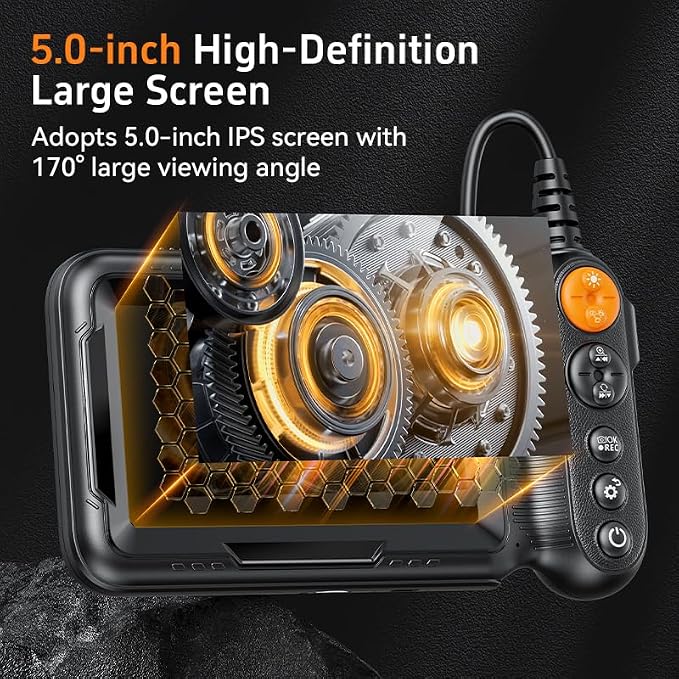 Daxiongmao Endoscope Camera with Light, Dual Lens 1080p HD Borescope, IP67 Waterproof Snake Camera – Ideal for Inspecting Walls, Vents, Automotive Engines, Pipes – A Great Tool Gift for Men (16.5ft)