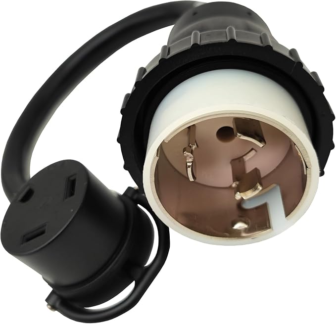 Parkworld 69953 Shore Power 50A Male NEMA SS2-50P to TT-30R RV 30A Female Adapter Cord 125V 1.5FT
