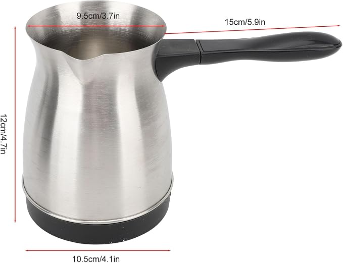 banapoy Electric Turkish Coffee Maker Machine, Stainless Steel Greek Turkish Coffee Pot with Anti Scald Handle, Heating Tea Maker Kettle for Arabic Tea Milk, banapoymf7p5tekia