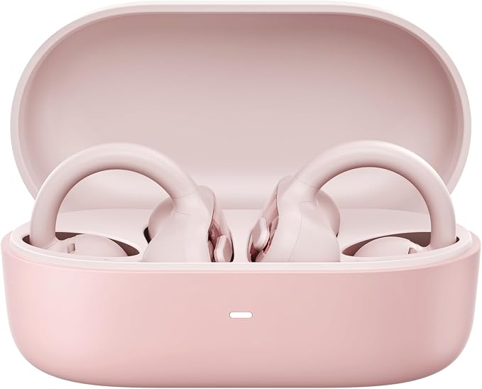 Lenovo Open Ear Clip On Earbuds X500 Bluetooth 6.0 Wireless Earbuds with 11 mm Drivers, Open Ear Ergonomic Design, Dual Device Connectivity, Built in Mic, Fast Charge, Pink
