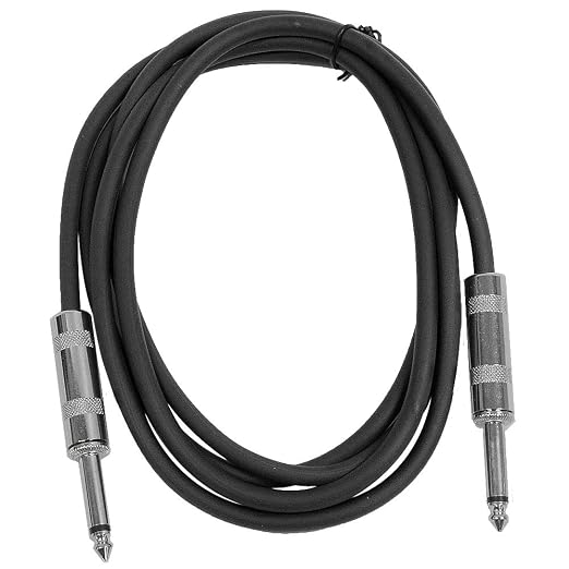 Seismic Audio SASTSX-6Black-6PK 6-Feet TS 1/4-Inch Guitar, Instrument, or Patch Cable, Black